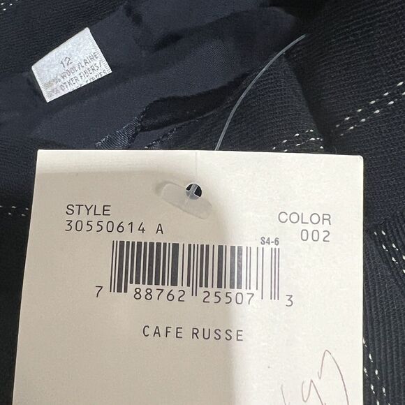 VTG NWT Dana Buchman Wrap Skirt 12 Pinstripe Blue Wool Academia Minimalist - Picture 7 of 10